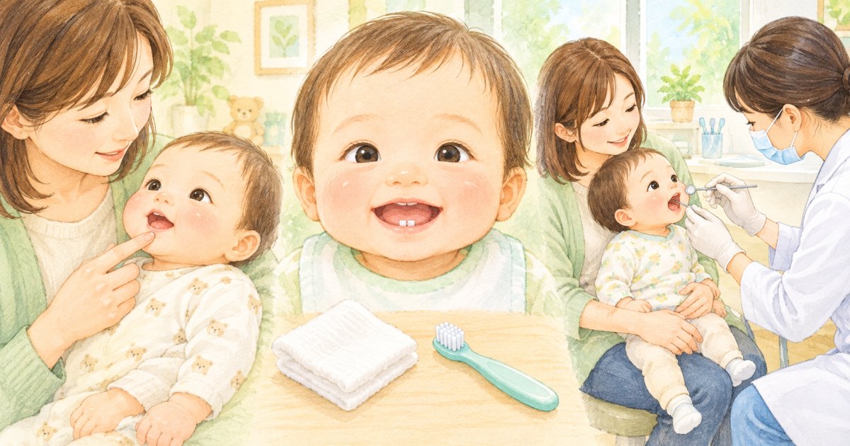 0歳から始める歯のケアと初めての乳歯が生えた時期の歯科デビュー